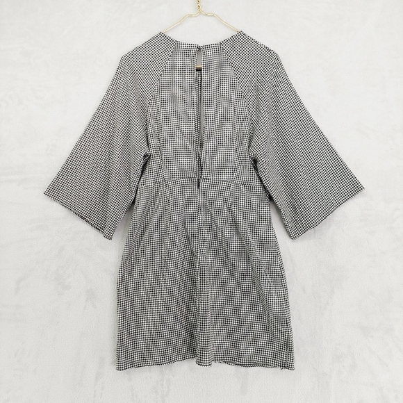 Do+Be Houndstooth Knot Front Faux wrap Mini Dress P117 - Picture 5 of 8